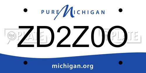 ZD2Z0O Michigan License Plate