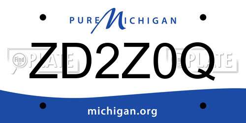 ZD2Z0Q Michigan License Plate