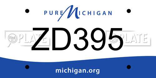 ZD395 Michigan License Plate
