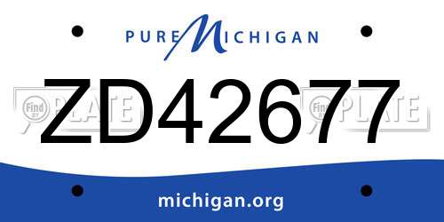 ZD42677 Michigan License Plate