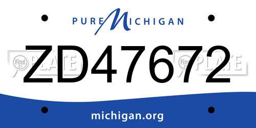 ZD47672 Michigan License Plate