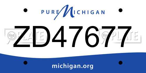 ZD47677 Michigan License Plate