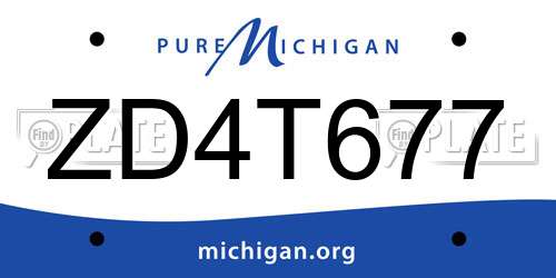 ZD4T677 Michigan License Plate