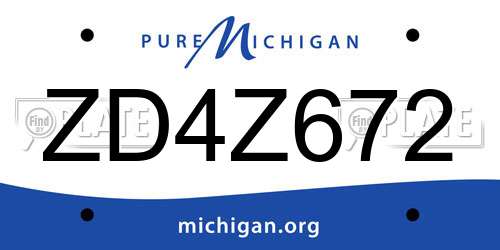 ZD4Z672 Michigan License Plate