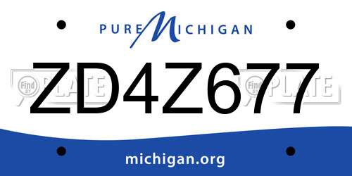 ZD4Z677 Michigan License Plate