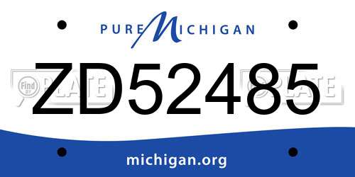 ZD52485 Michigan License Plate