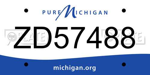 ZD57488 Michigan License Plate