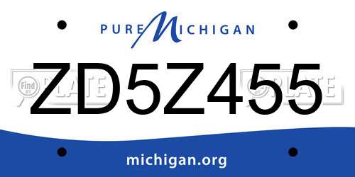 ZD5Z455 Michigan License Plate