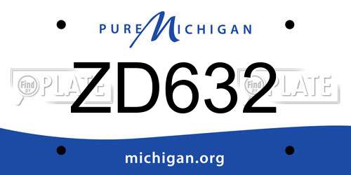 ZD632 Michigan License Plate