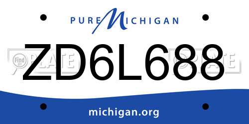 ZD6L688 Michigan License Plate