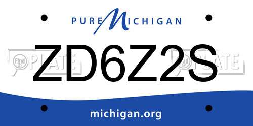 ZD6Z2S Michigan License Plate