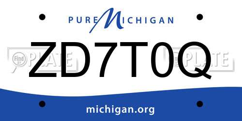 ZD7T0Q Michigan License Plate
