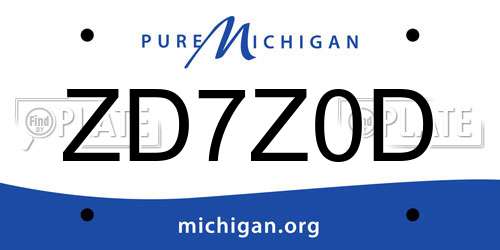 ZD7Z0D Michigan License Plate