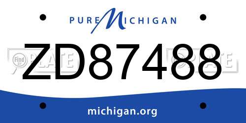 ZD87488 Michigan License Plate