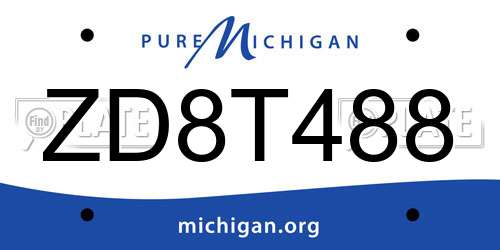 ZD8T488 Michigan License Plate