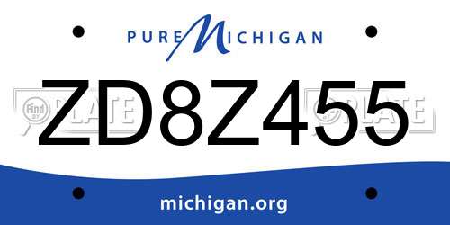 ZD8Z455 Michigan License Plate