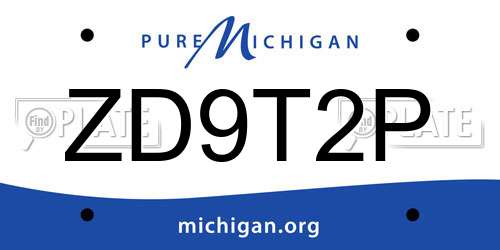 ZD9T2P Michigan License Plate