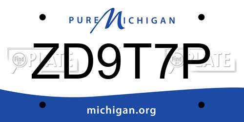 ZD9T7P Michigan License Plate