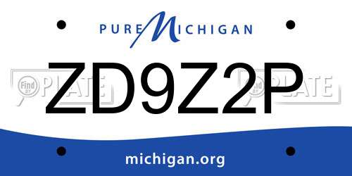 ZD9Z2P Michigan License Plate