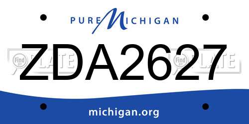 ZDA2627 Michigan License Plate
