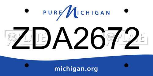 ZDA2672 Michigan License Plate