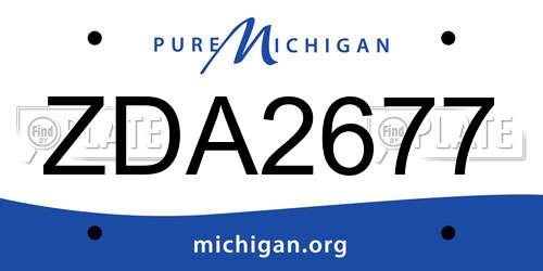 ZDA2677 Michigan License Plate