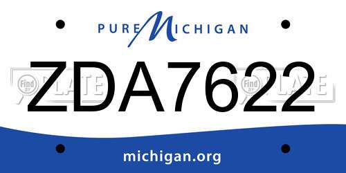 ZDA7622 Michigan License Plate