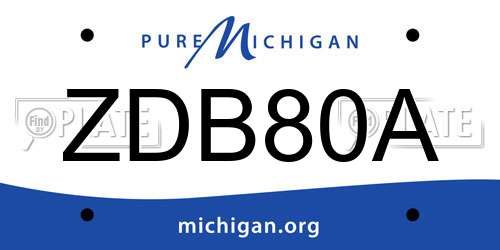 ZDB80A Michigan License Plate