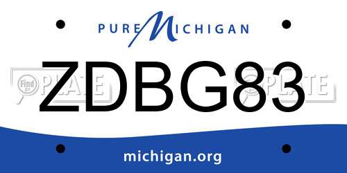 ZDBG83 Michigan License Plate