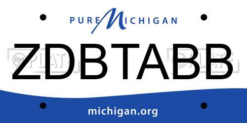 ZDBTABB Michigan License Plate