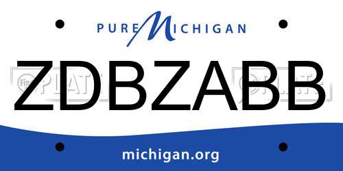 ZDBZABB Michigan License Plate