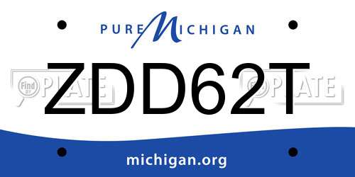 ZDD62T Michigan License Plate