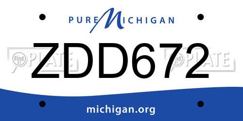 ZDD672 Michigan License Plate