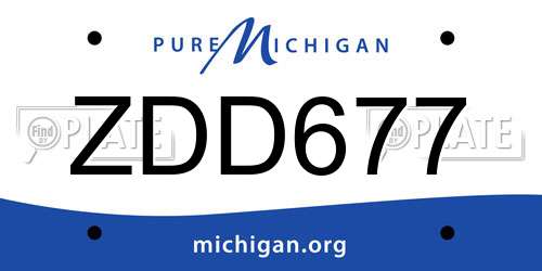 ZDD677 Michigan License Plate