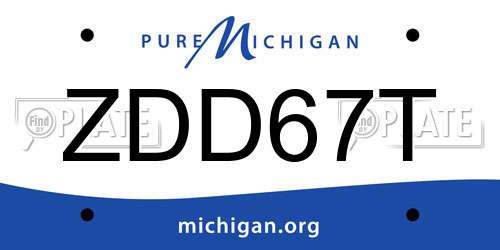 ZDD67T Michigan License Plate