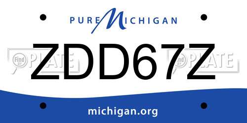 ZDD67Z Michigan License Plate