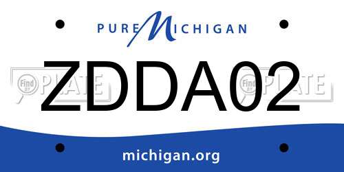 ZDDA02 Michigan License Plate