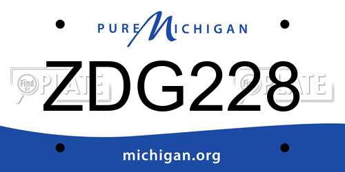 ZDG228 Michigan License Plate