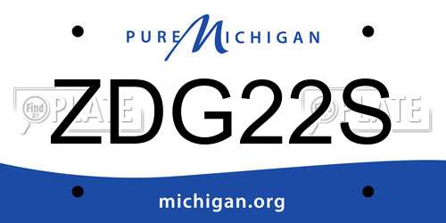 ZDG22S Michigan License Plate