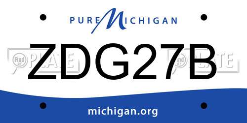 ZDG27B Michigan License Plate