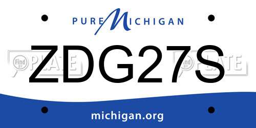 ZDG27S Michigan License Plate