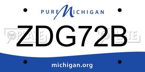 ZDG72B Michigan License Plate