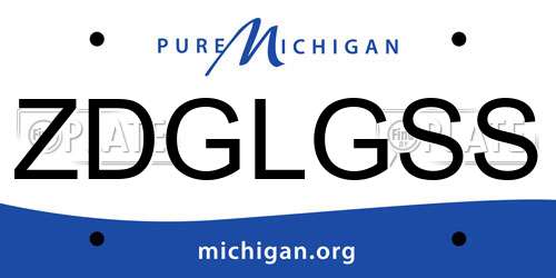 ZDGLGSS Michigan License Plate