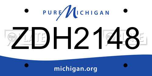 ZDH2148 Michigan License Plate