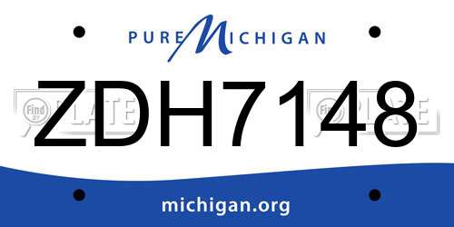 ZDH7148 Michigan License Plate
