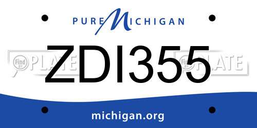 ZDI355 Michigan License Plate