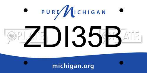 ZDI35B Michigan License Plate