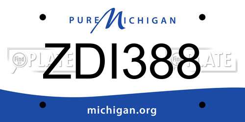 ZDI388 Michigan License Plate