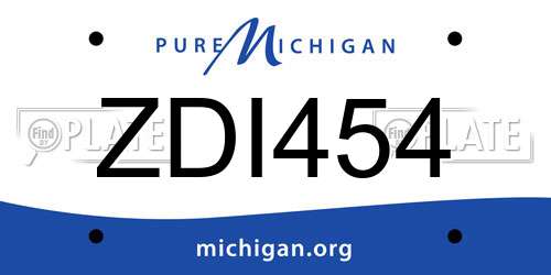 ZDI454 Michigan License Plate