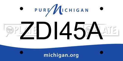 ZDI45A Michigan License Plate